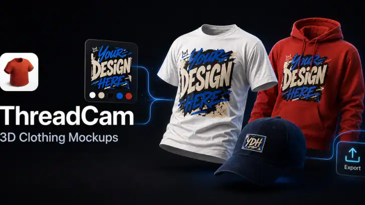 ThreadCam: Design Vêtement 3D feature graphic