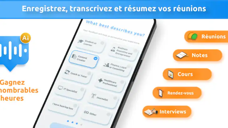 Transcription Vocale avec IA feature graphic