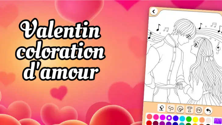 Valentin coloration d'amour feature graphic
