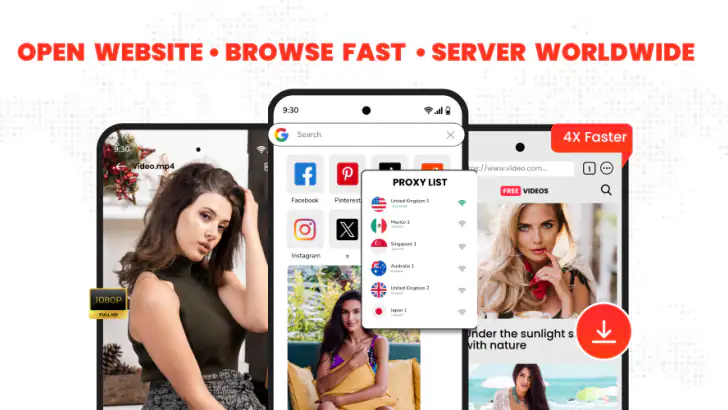 Video Downloader Proxy Browser feature graphic
