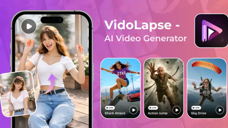 VidoLapse - AI Video Generator feature graphic