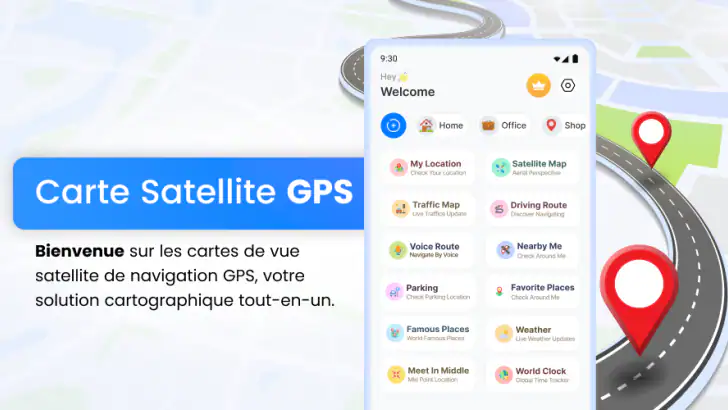 Vue satellite en direct feature graphic