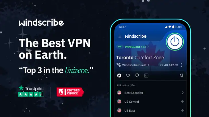 Windscribe VPN feature graphic
