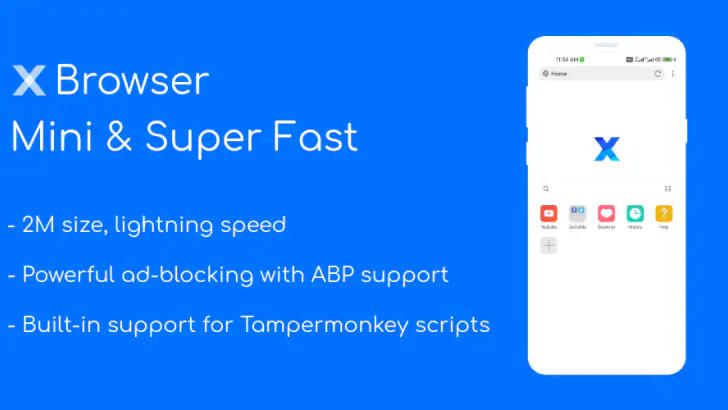 X Browser -Light & Super fast feature graphic