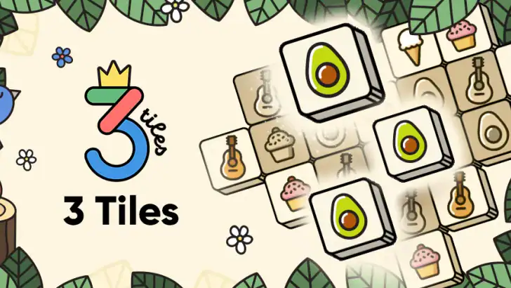 3 Tiles: タイルを繋げてブロックパズルをマッチさせる feature graphic