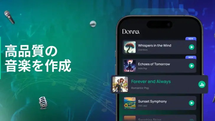 Donna AI 曲作り&ミュージックメーカー feature graphic