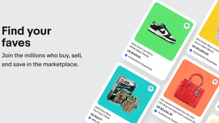 eBay online shopping & selling feature graphic