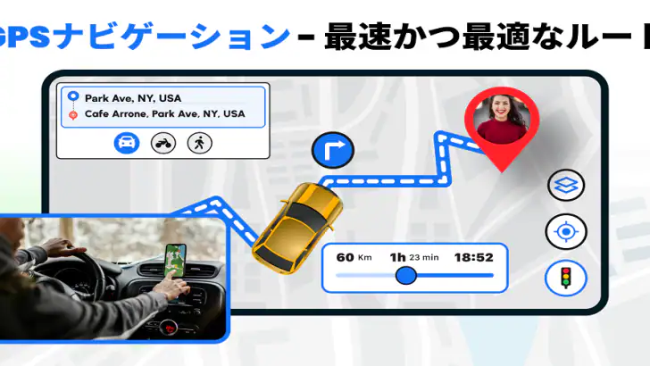 GPS 声ナビゲーション ＆ 地図 方向 feature graphic