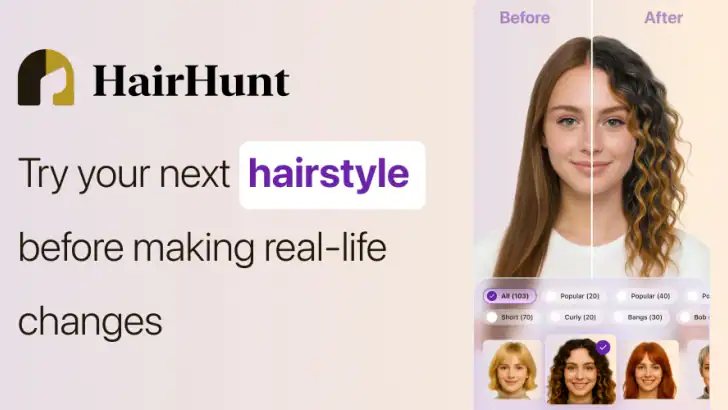 HairHunt: AI Hairstyle Try-On feature graphic