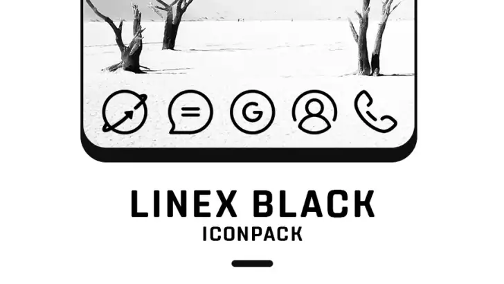 LineX Black Icon Pack feature graphic