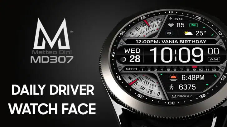 MD307 Digital watch face feature graphic