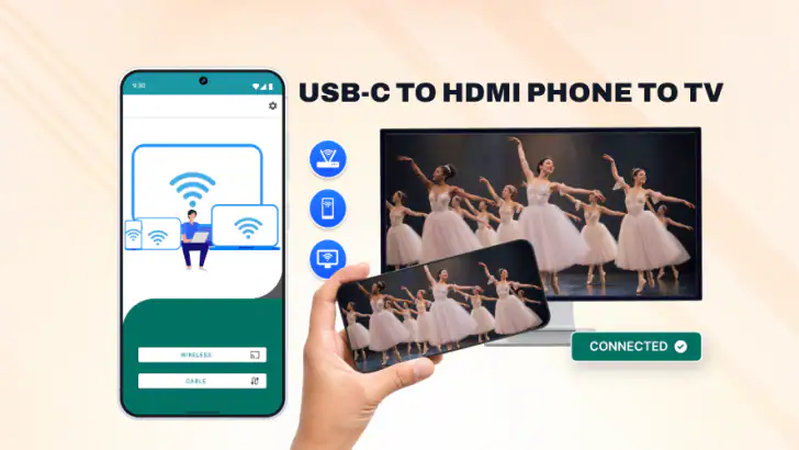 USB-CからHDMI – スマホをTVへ feature graphic