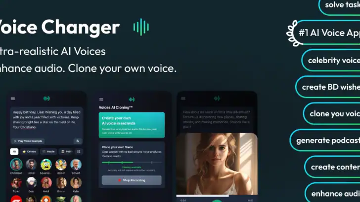 Voices AI: あなたの声を変える feature graphic