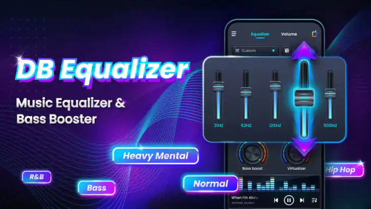 Volume Bass Booster, Equalizer feature graphic