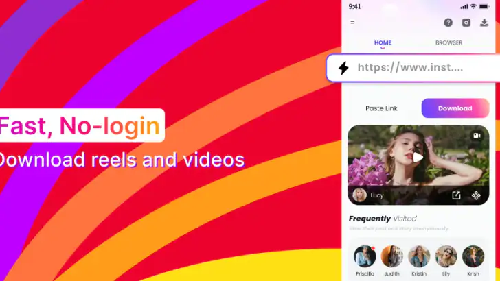 インスタ 動画保存アプリ:動画、画像、ストーリー feature graphic
