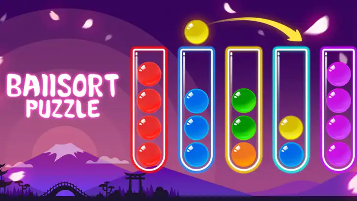 ボール選別 - 脳を鍛える色分けパズル ゲーム feature graphic