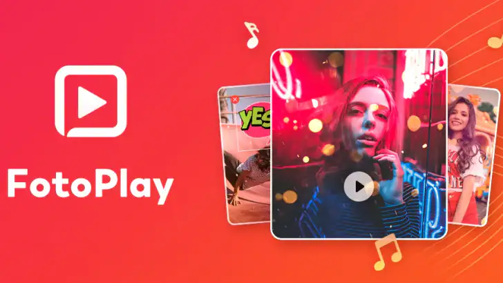 写真&動画編集アプリ、スライドショー、音楽、FotoPlay feature graphic