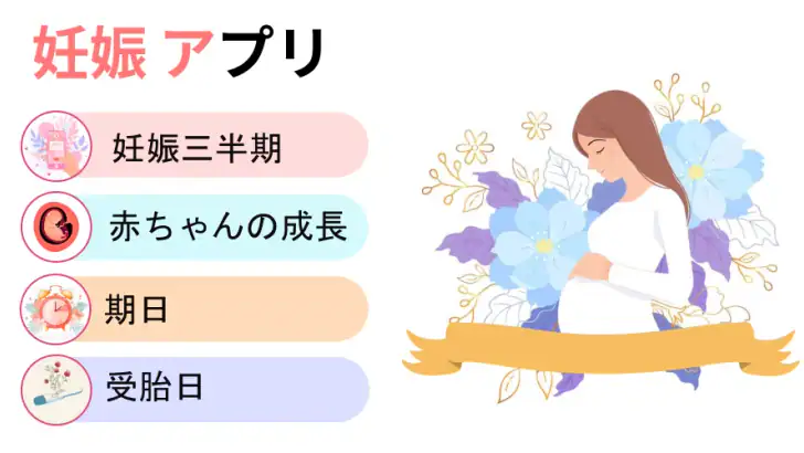 妊娠 アプリ・妊娠出産 アプリ：妊娠中 アプリ feature graphic