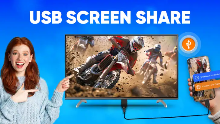 画面共有 USB : 電話からテレビへ feature graphic
