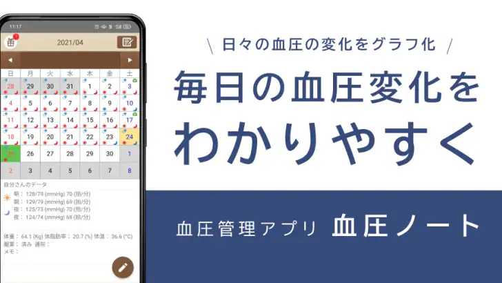 血圧ノート-はじめての血圧管理アプリ- feature graphic