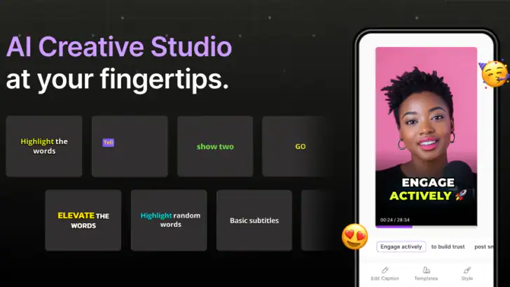 AI Captions feature graphic