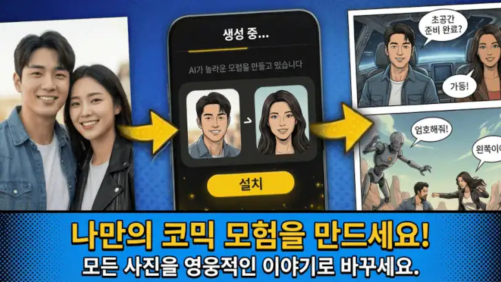 AI 만화 만들기: 웹툰 & 코믹 메이커 feature graphic