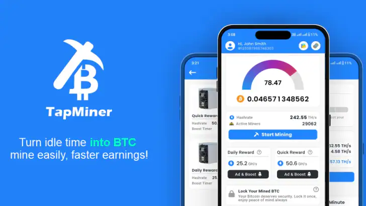 BTC Cloud Mining : TapMiner feature graphic