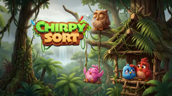 Chirpy Sort: Bird Color Puzzle feature graphic