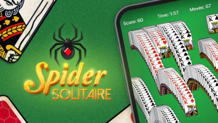Classic Spider Solitaire Cards feature graphic
