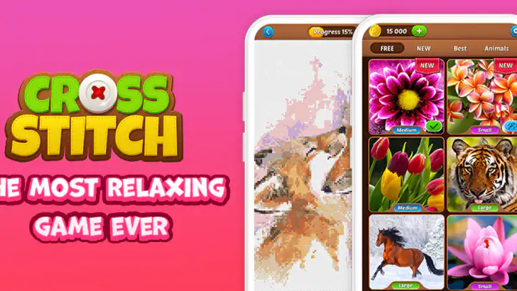 Cross Stitch Coloring Art feature graphic