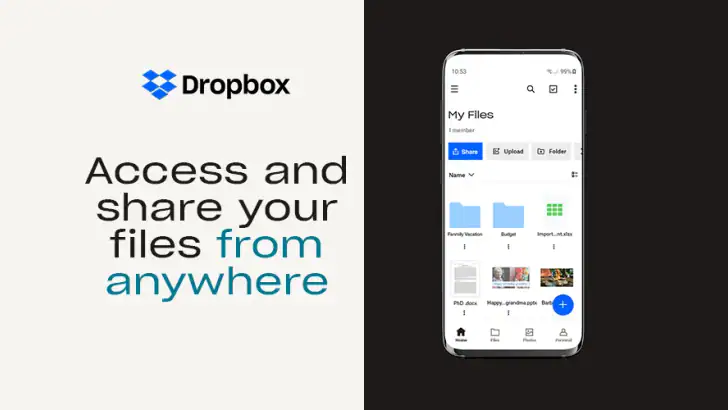 Dropbox: 파일 및 사진 저장용 클라우드 feature graphic