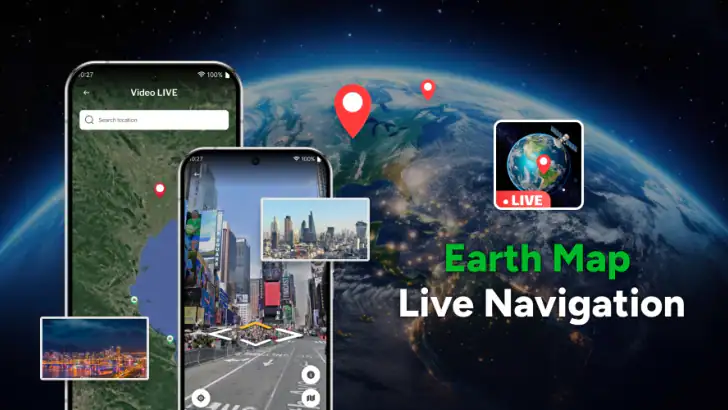 Earth Map - Live Location feature graphic