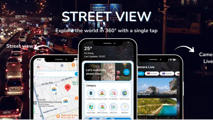 Earth Map: Street View Camera feature graphic