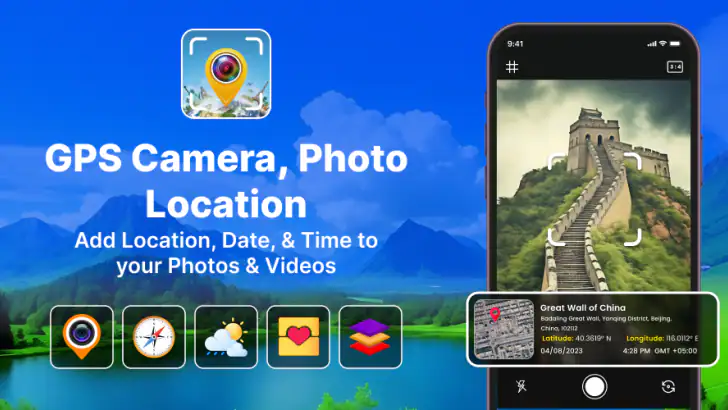 GPS Camera - Photo Location feature graphic