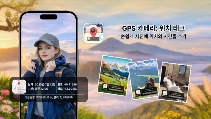 GPS 카메라: 위치 태그 feature graphic