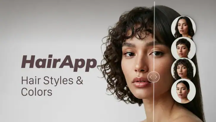 HairApp: AI Hairstyle Try On feature graphic