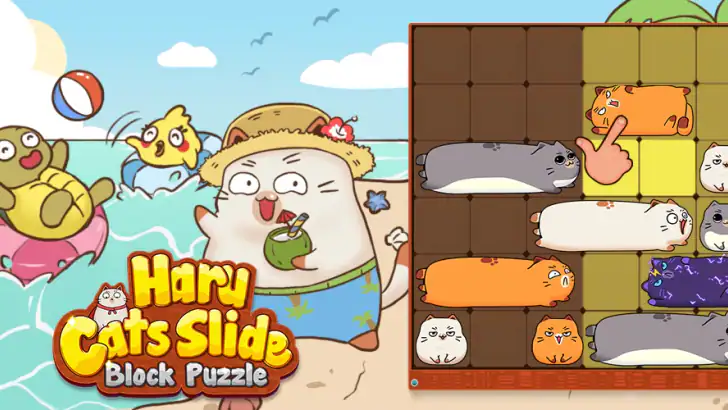 Haru Cats: 귀여운 슬라이딩 퍼즐 feature graphic