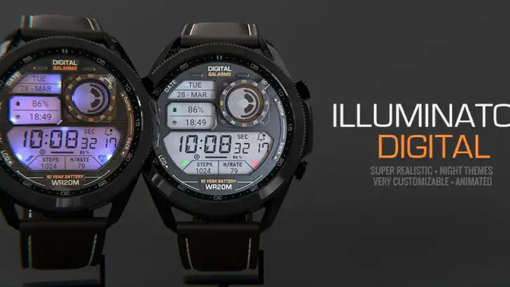 ILLUMINATOR Digital Watch face feature graphic
