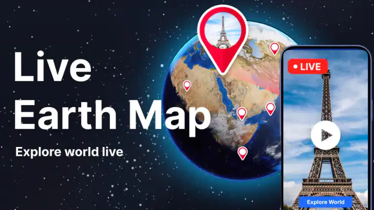 Live Earth Map: Satellite View feature graphic