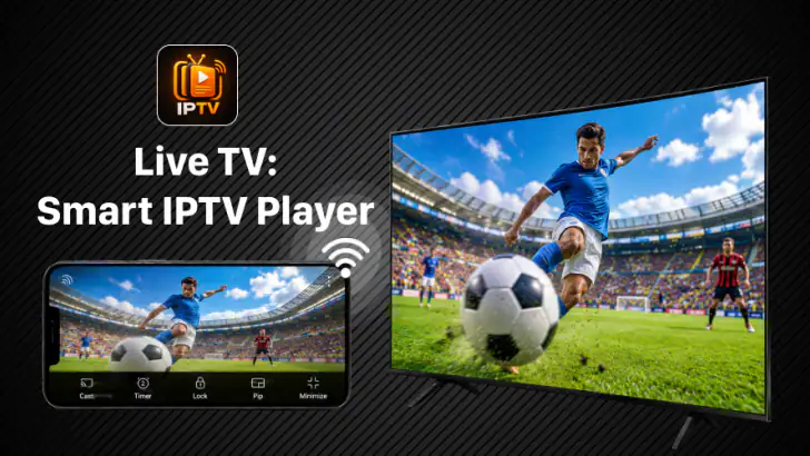 Live TV: Smart IPTV Player feature graphic