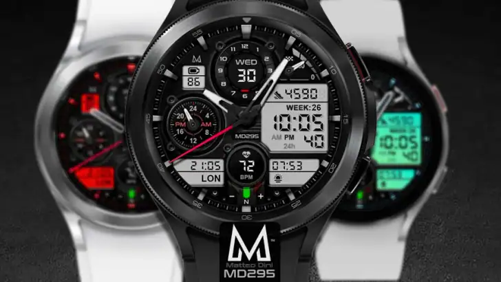 MD295 Analog watch face feature graphic