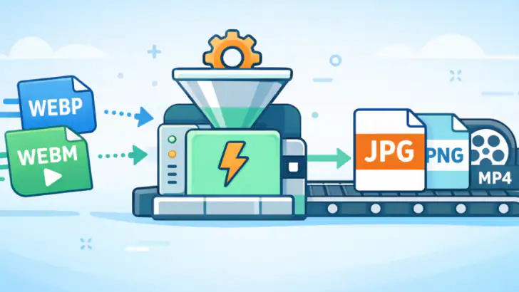 PixConvert: WEBP→JPG 변환 feature graphic
