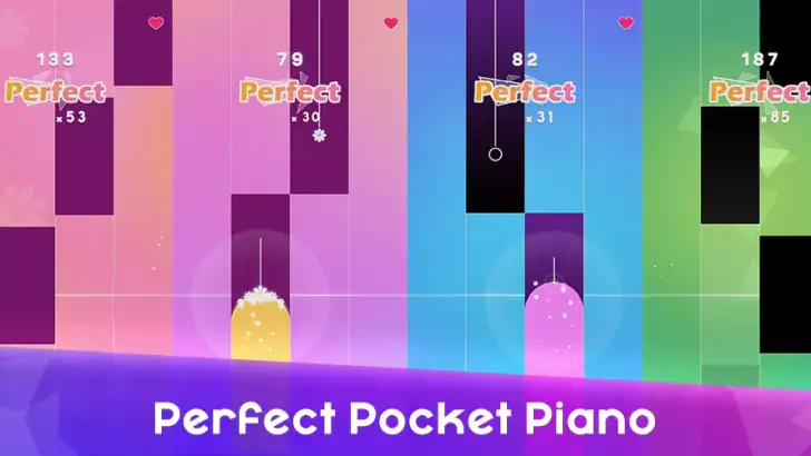 Pocket Piano: 인기 리듬 게임 음악 게임 feature graphic