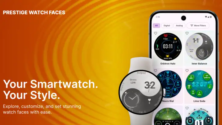 Prestige: Watch Faces Wear OS feature graphic