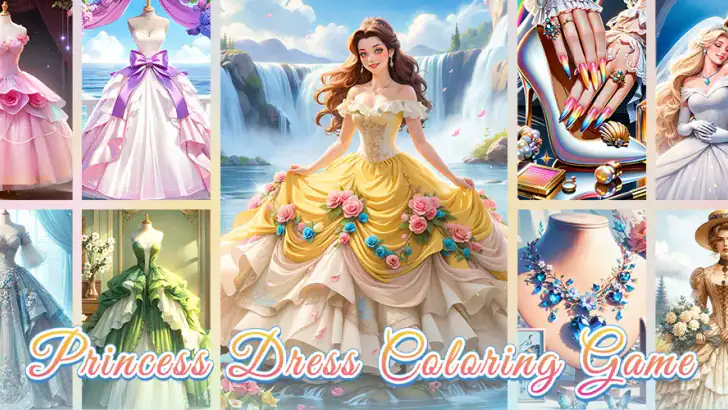 Princess Dress Coloring Game feature graphic