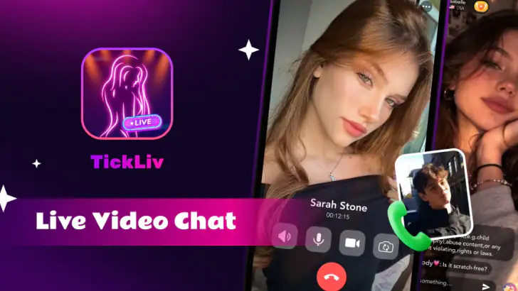 TickLiv - Live Video Chat feature graphic