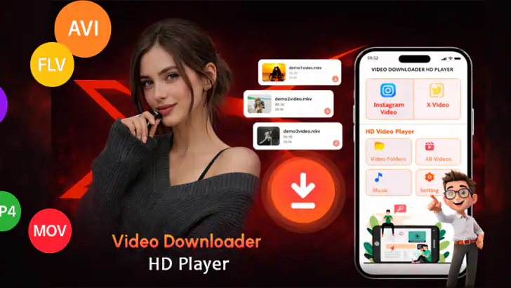 Video Downloader & HD Player feature graphic