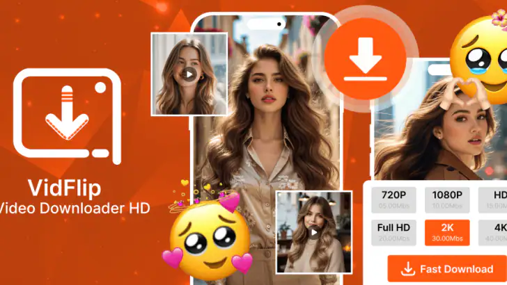 VidFlip: Video Downloader Home feature graphic