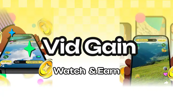 VidGain:Watch&Earn feature graphic