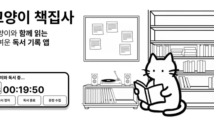 고양이 책집사 - 독서 기록, 문장 수집 앱 feature graphic